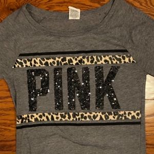 PINK by VS Gray, Black, Leopard Long Sleeve